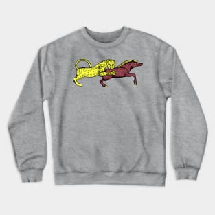 Wild cat attacks wild boar - timeless abstraction Crewneck Sweatshirt